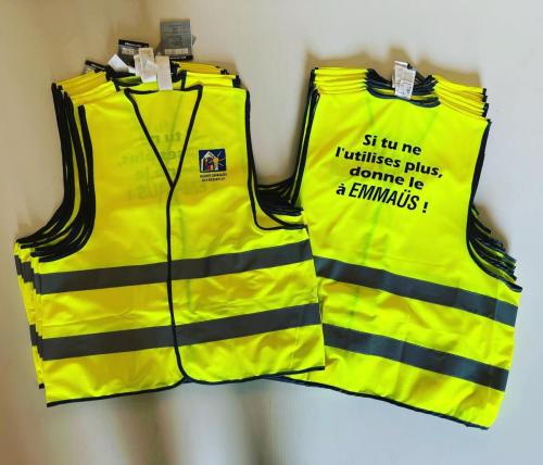 flocage gilet jaune emmaus